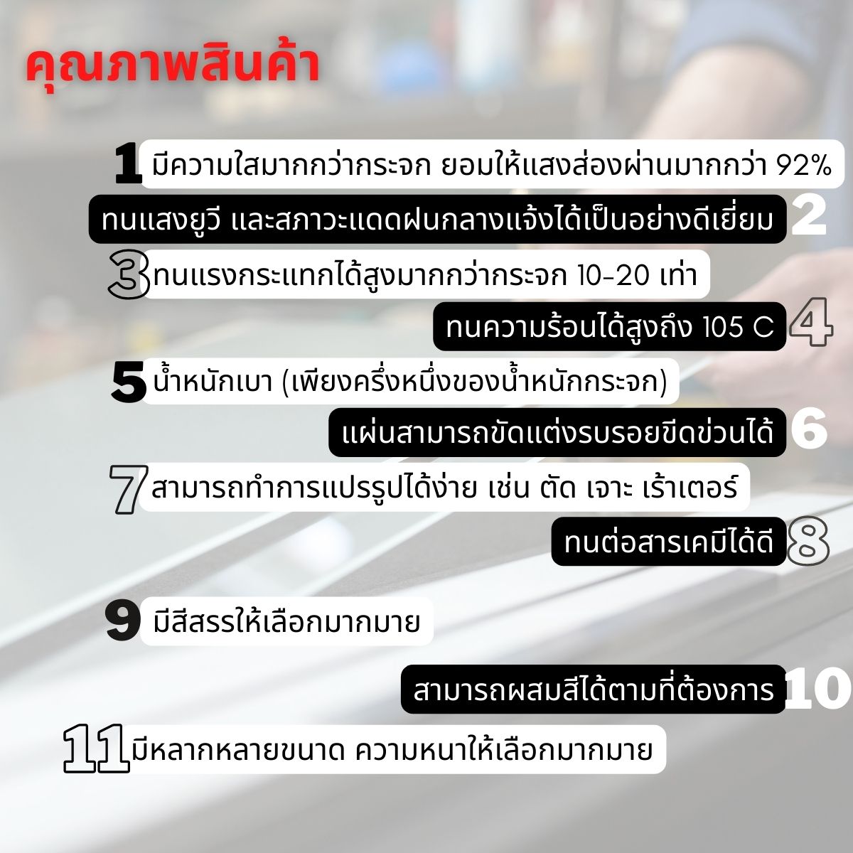 ทำไมต้อง ไทยโพลีอะคริลิค คุณภาพสินค้า